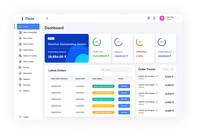 Dealer Portal application interface