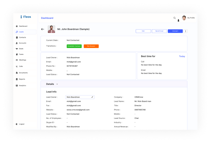 Sales Management Mobile App application interface